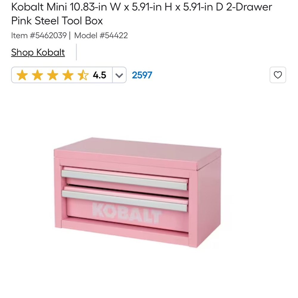 Kobalt Pink Mini Toolbox
